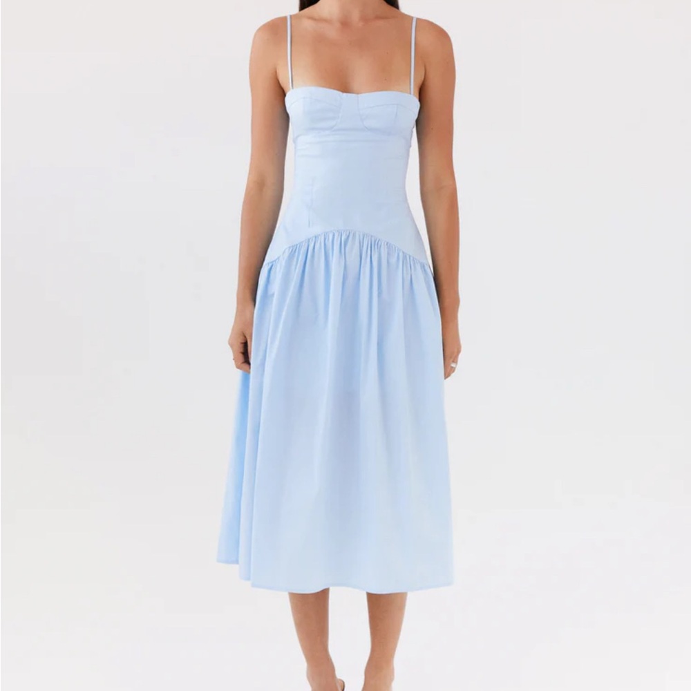 Peppermayo Exclusive - Yvette Corset Midi Dress - Blue